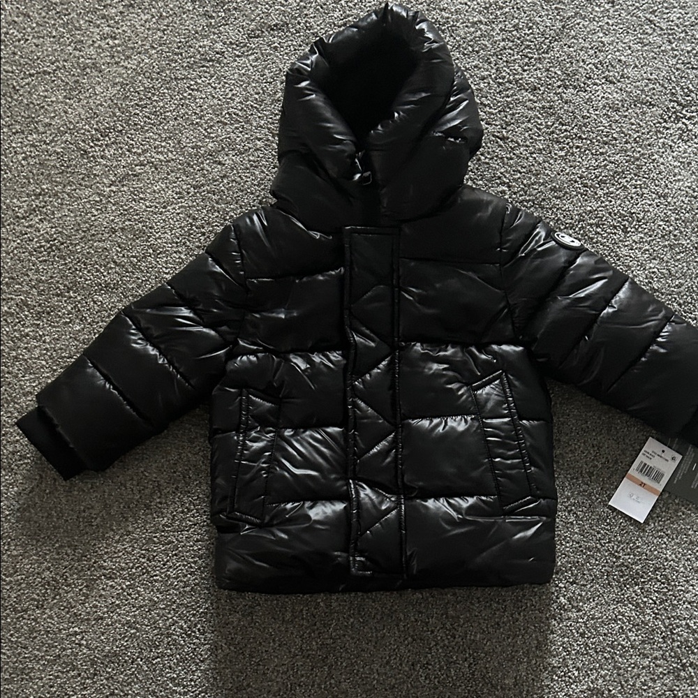 Michael Kors Kids Shiny Black Puffer Jacket 2T